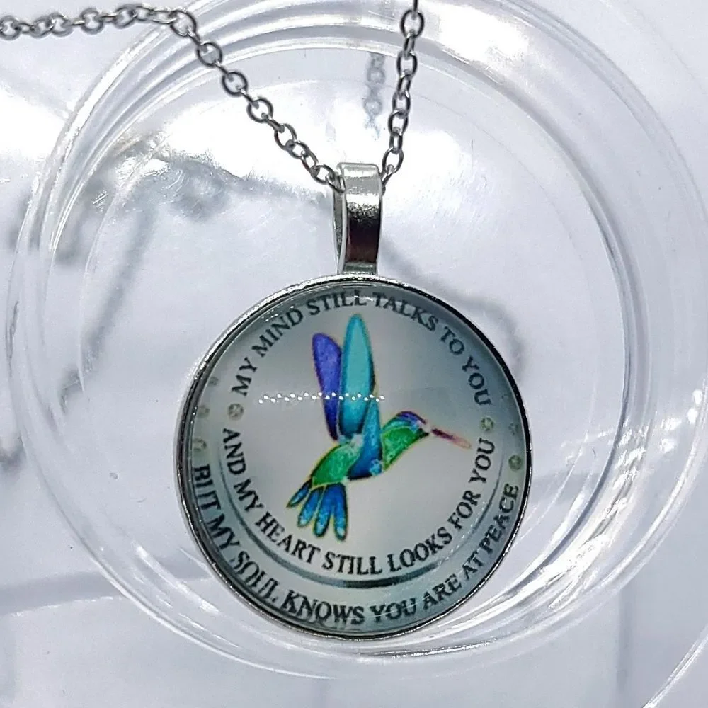 Hummingbird Memorial Jewelry Set Necklace Bracelet Earrings Sympathy Gift
